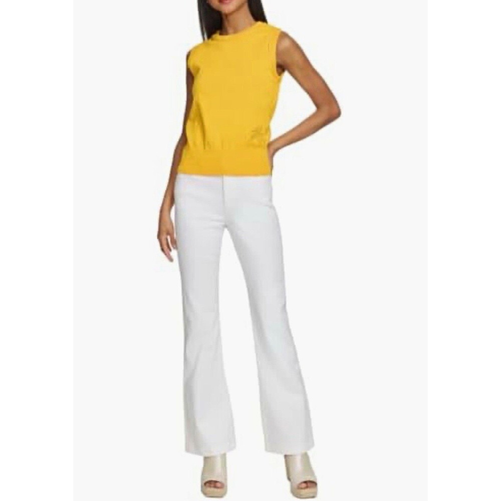 Karl Lagerfeld White Flare Pants with Tailored Waist
